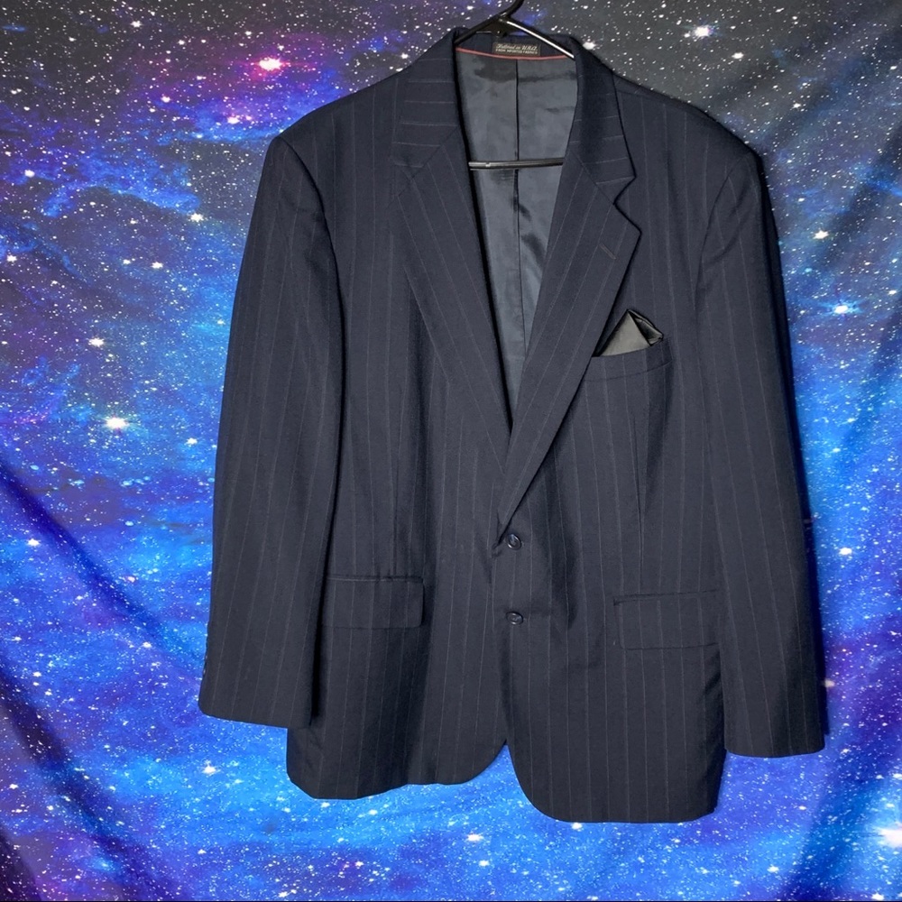 Ross & Cromarty- Black Jacket White Pinstripes 44S